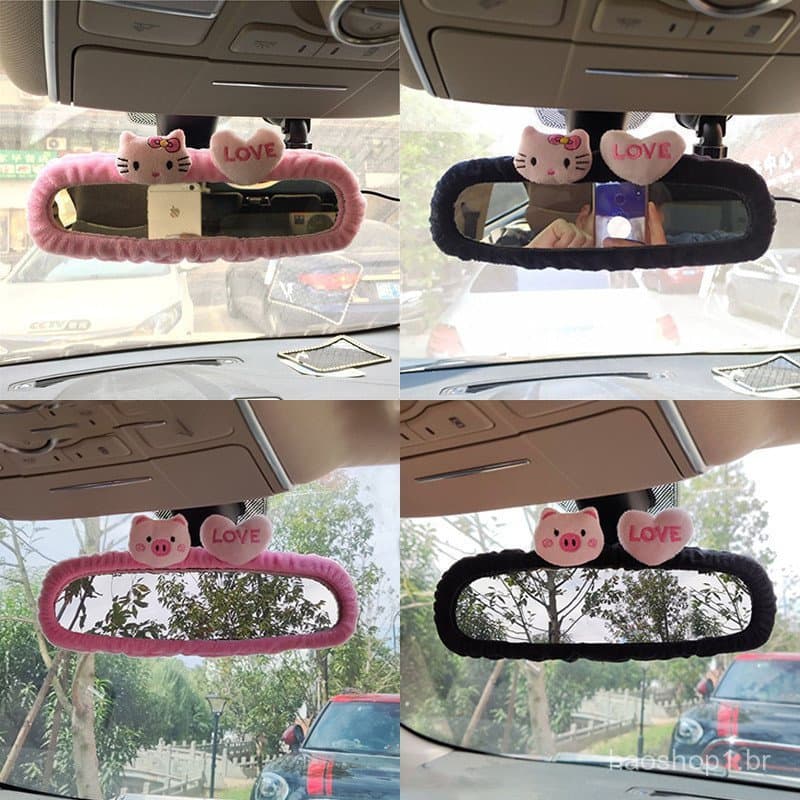 Sanrio Hello Kitty Carro Retrovisor Capa Espelho Kawaii Lovely Character Creative Cartoon Plushie Decoração Fofa Feminin