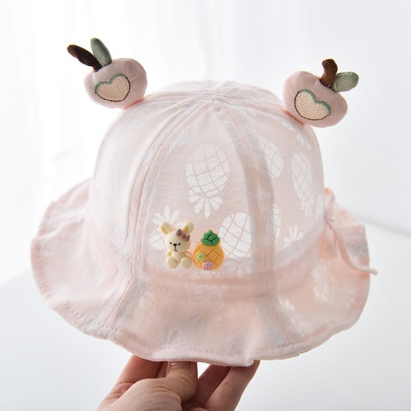 Chapéu de bebê primavera outono estilo fino guarda-sol ajustável princesa balde chapéu feminino bebê recém-nascido peque