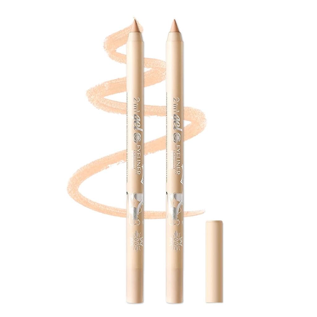 AIUEO Delineador Nude 2PCS Lápis Delineador em Gel Delineador à Prova d'Água de Longa Duração Lápis Delineadores Suaves