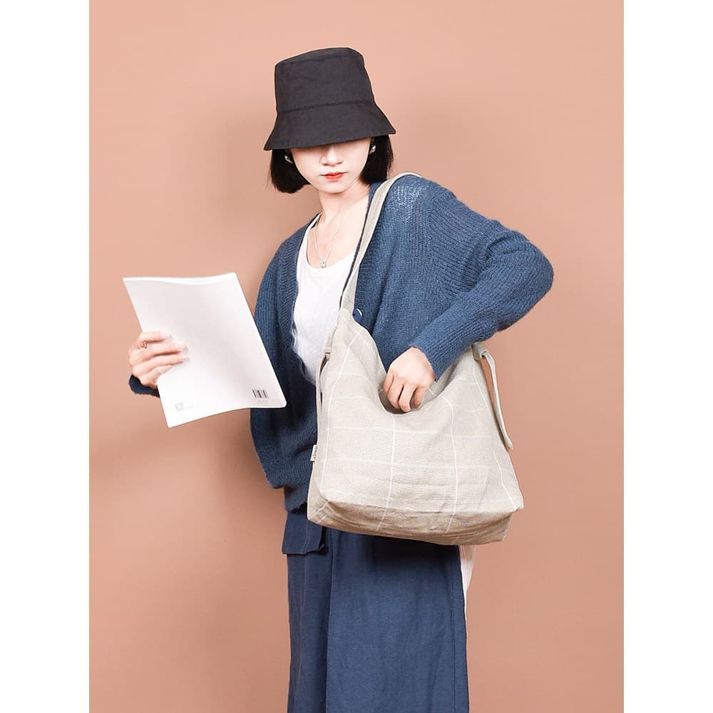 [Bolsa de linho de orelhas compridas] Bolsa de lona Casual feminina novo estilo leve bolsa mensageiro de um ombro primav