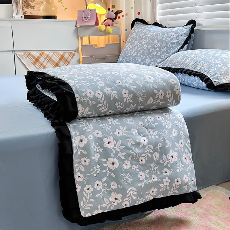 Colcha pequena fresca de verão conjunto de quatro peças versão coreana colcha de ar condicionado verão colcha fina colch
