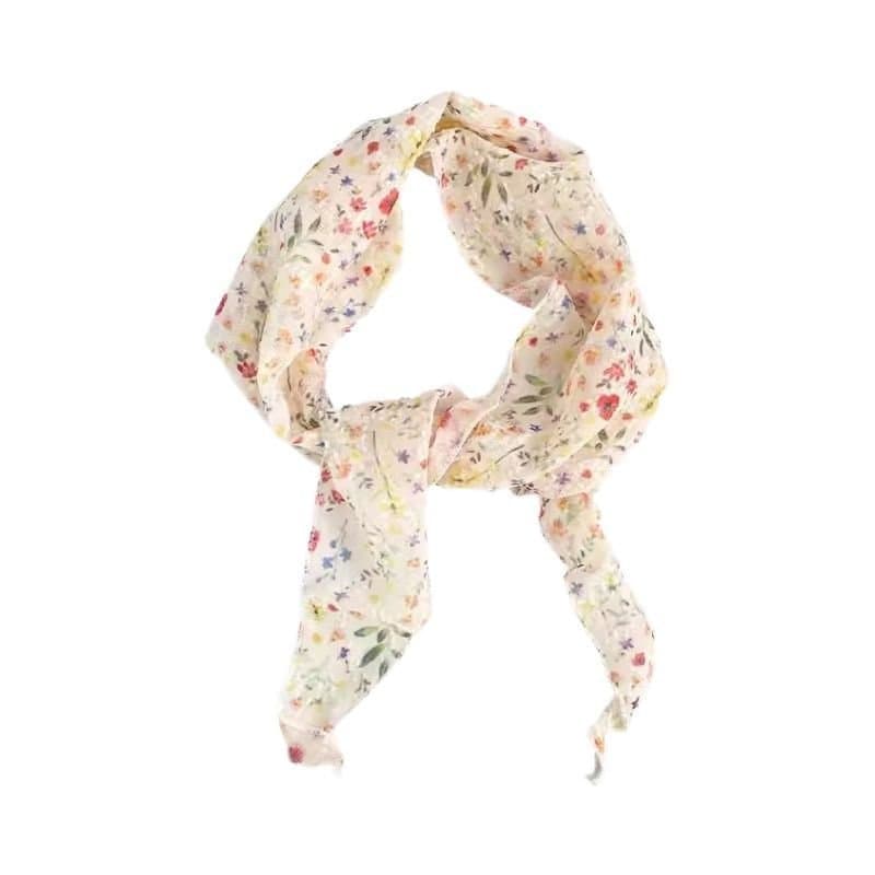 Autêntico lenço de seda floral francês, lenço quadrado de algodão e linho, faixa de cabelo, lenço de pescoço, lenço fino
