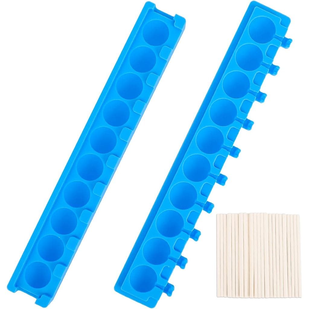 Moldes para Pirulitos Beasea, 1 Pacote com 50 Palitos de Papel, Moldes de Silicone 3D Redondos com Capacidade para 10 Es