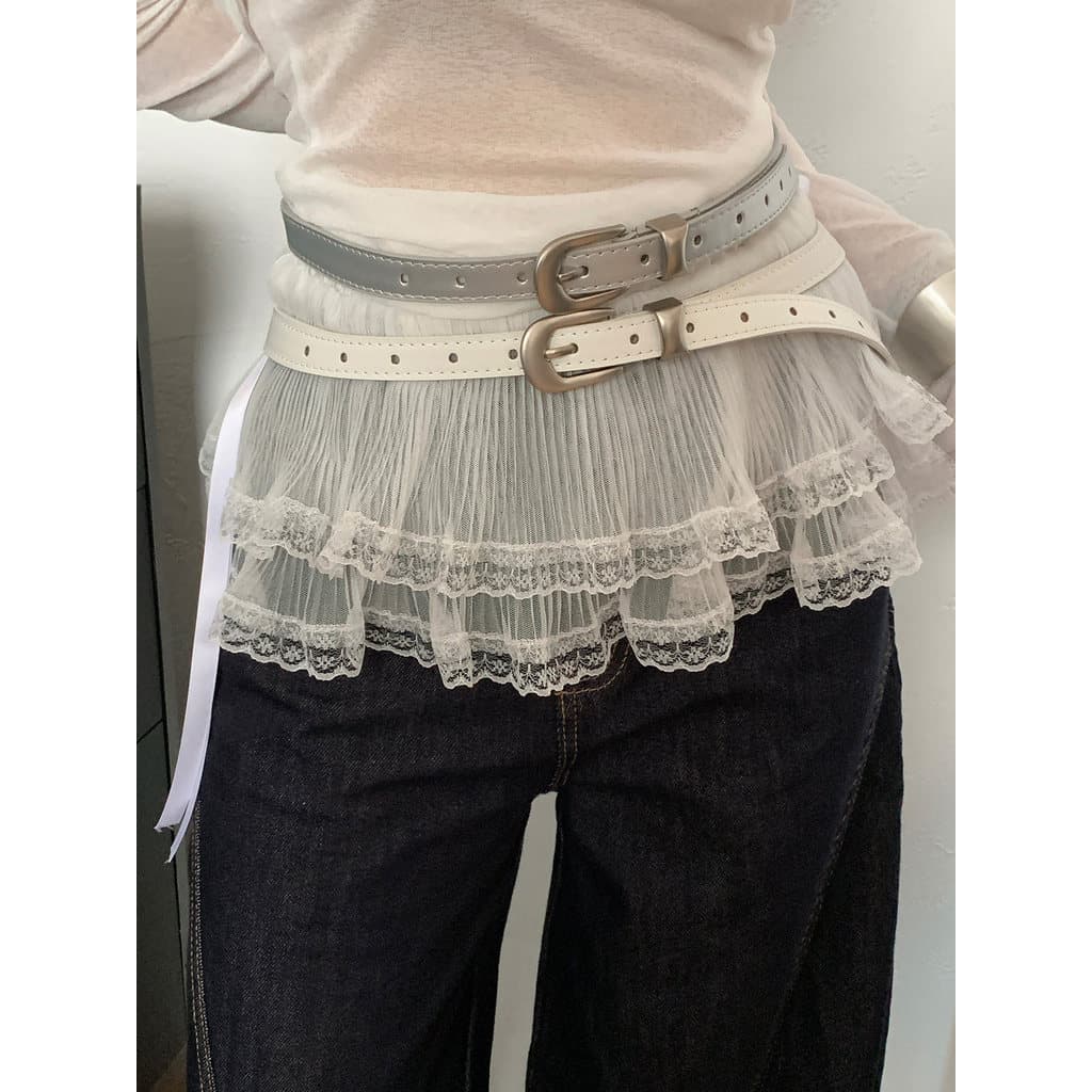cinto feminino cinto feminino largo Nicho Design prata branco cinto fino feminino 2026 novo estilo com saia Jeans cinto