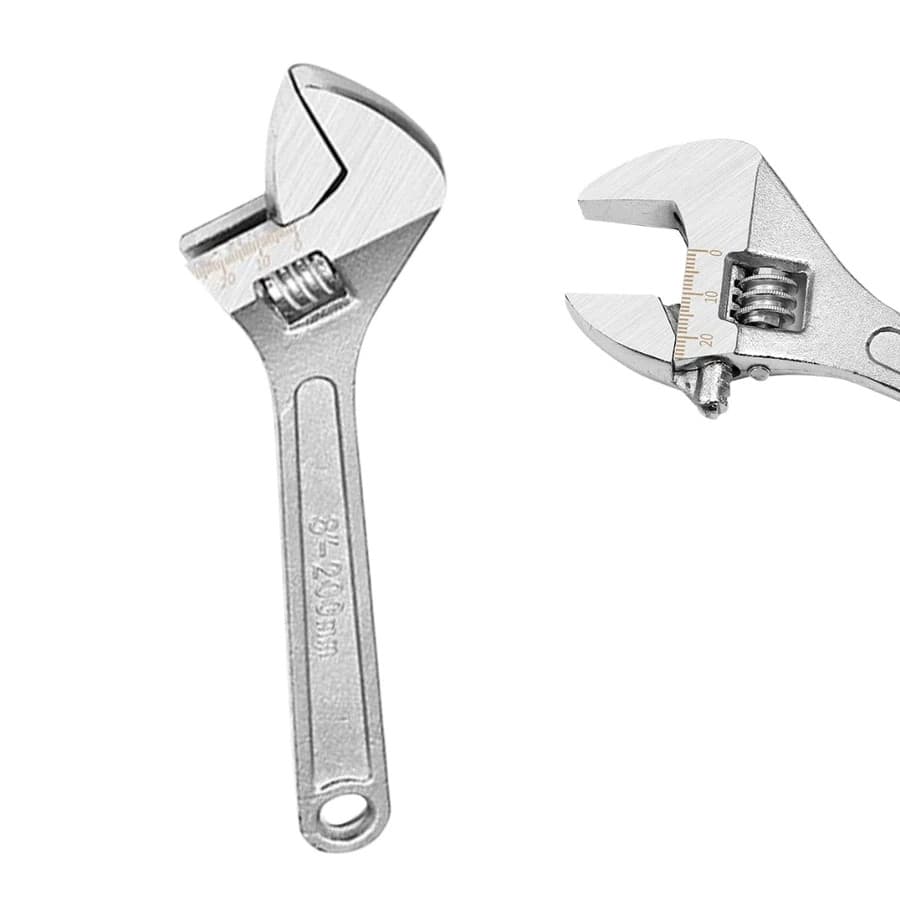 Chave inglesa ajustável de 8 polegadas com abertura de 200 mm, fabricada em aço carbono original.