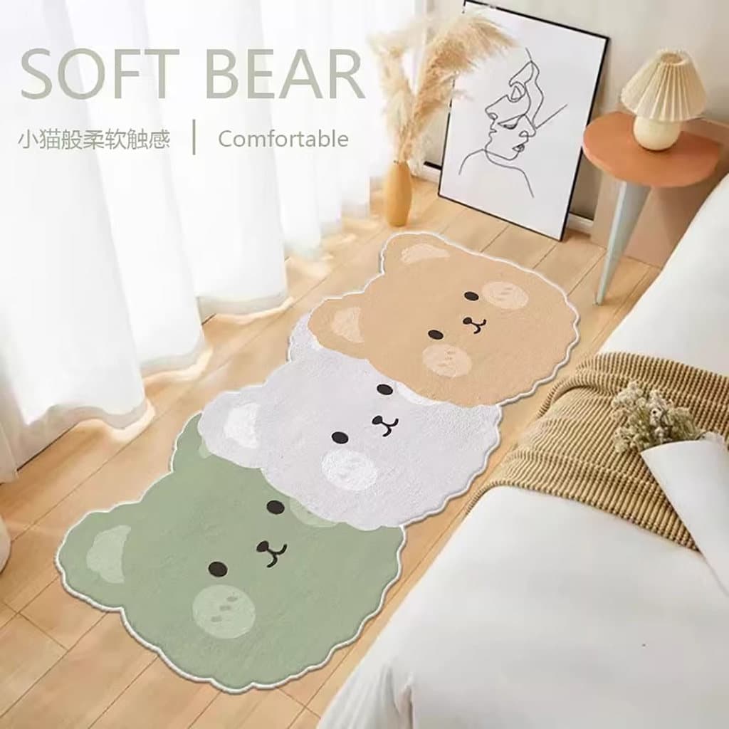 Tapete de cabeceira de imitação de caxemira em formato especial, tapete longo de cabeceira para quarto, sala de estar, c
