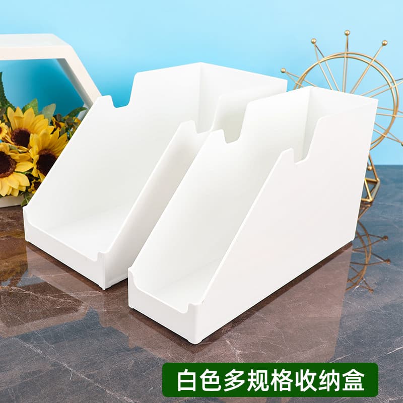 Cesta de armazenamento de artigos diversos, plástico branco, caixa de armazenamento de mesa, cozinha, cor sólida, caixa