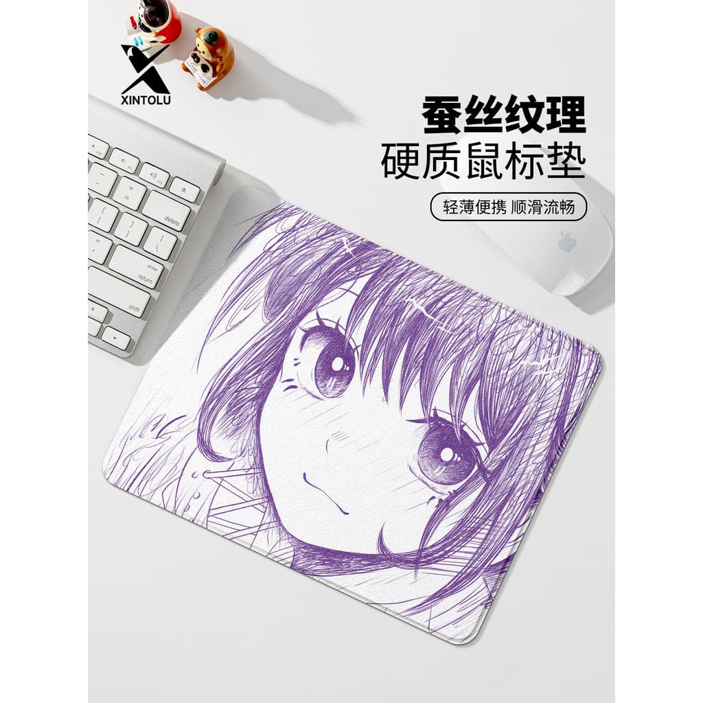 Linha estilo mouse pad feminino novo estilo padrão de seda dura almofada dura portátil tamanho pequeno mouse pad