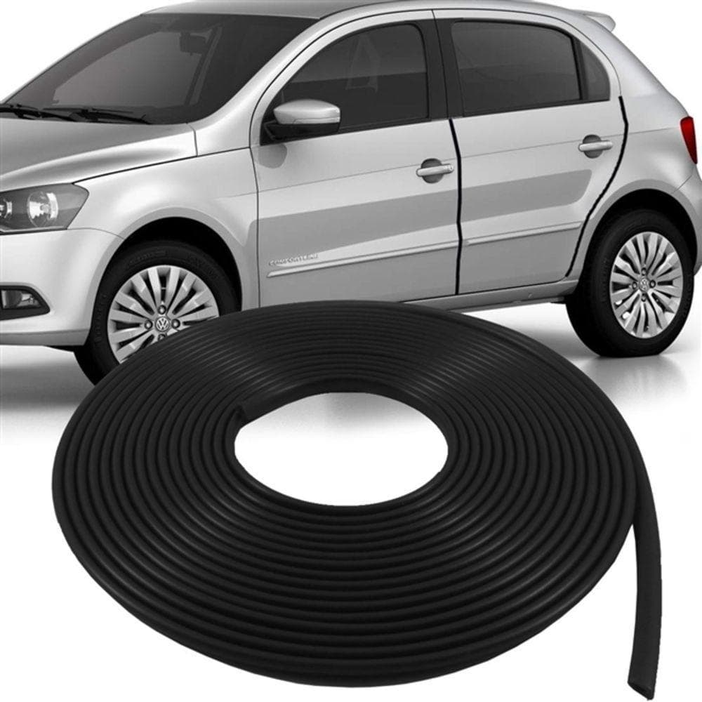 Borracha Vedacao Porta Carro Universal 5 Metros Protetor Borda Friso Acabamento Automotivo Preto