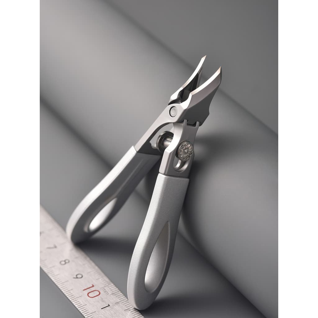 Cortador de unhas cortador de unhas única tesoura grossa dura tesoura de unhas inflamação Diagonal apontou cinza alicate