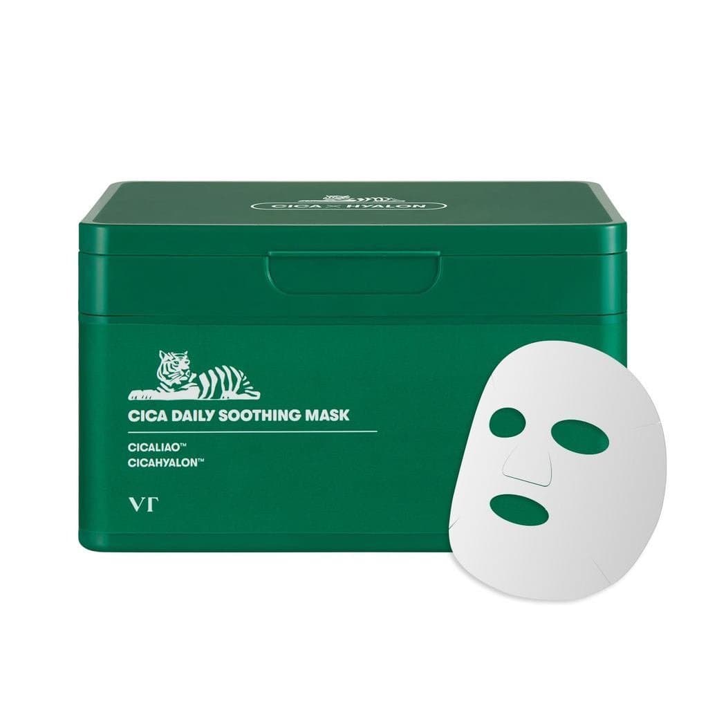Máscara Facial Diária VT COETICS CICA 30 Unidades, Centella Asiática e Ácido Hialurônico para Hidratação e Instant