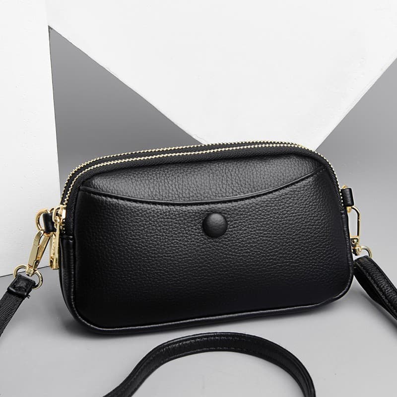 Bolsa feminina de meia-idade 2022 novo estilo couro macio três camadas All-Match um ombro Messen