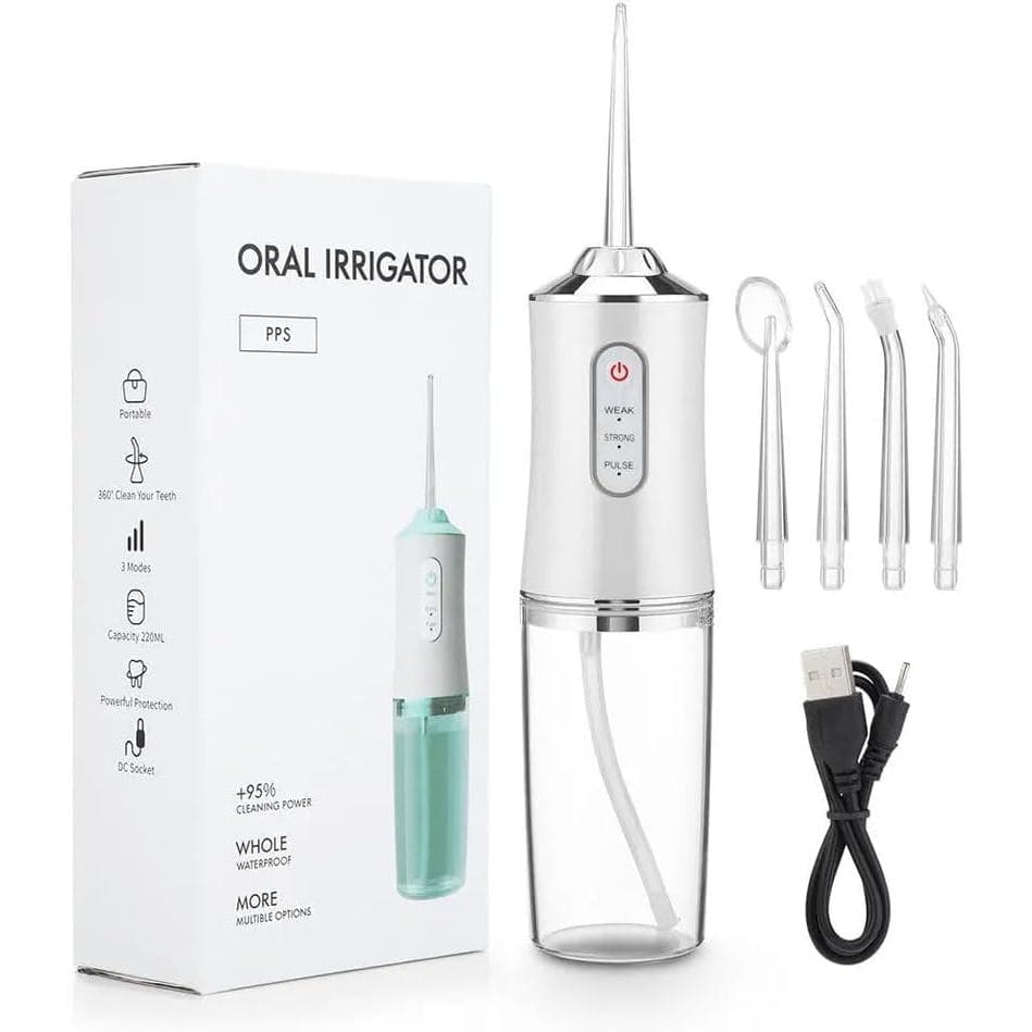 Irrigador Oral Sem Fio para Dentes – Tanque de 300ml, 5 Modos de Pressão, Resistente à Água IPX7 – Irrigador Oral Recarr