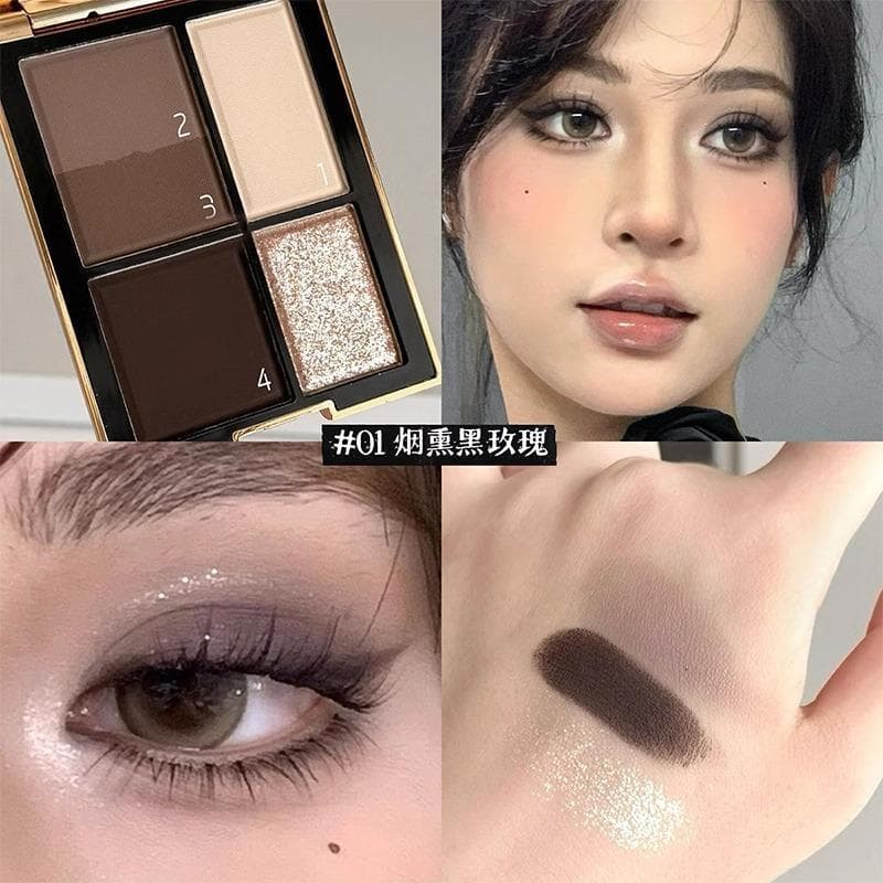 Paleta de sombras de nicho de rosa preta fumada, cor mágica, sensação de alta qualidade, cor preta da terra, rosa seca,
