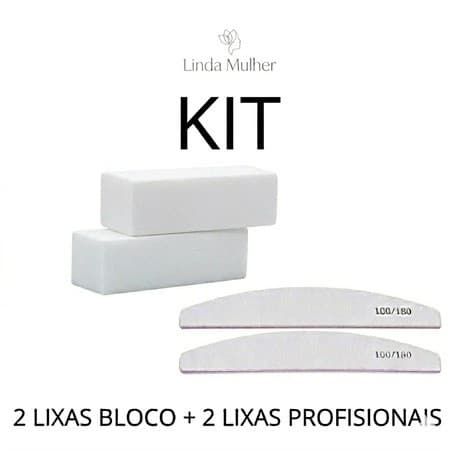 KIT LIXAS UNHAS 2 LIXAS BLOCO POLIDORA 2 LIXA PROFISSIONAL LAVÁVEL ENCAPSULAMENTO TIPS
