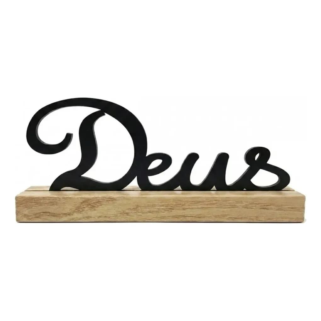 Enfeite Mesa Religioso Deus Decorativo Madeira Mdf
