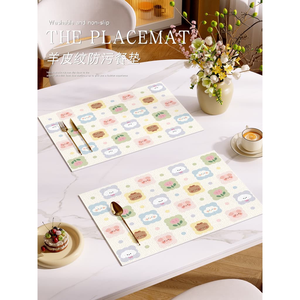 Placemats à prova d'água, à prova de óleo, descartável, dopamina, alunos da escola primária, tapetes de mesa pequenos, t