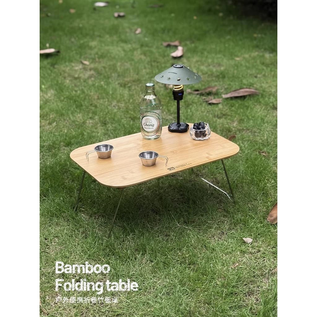 Mesa dobrável para caminhadas ao ar livre, acampamento, leve, bambu, madeira, à prova d'água, à prova de umidade, mesa d