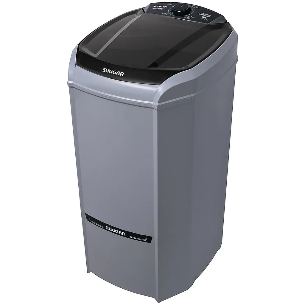Lavadora Tanquinho 10Kg Suggar Eco Semiautomática PrataElétrica Maquina Lavar Roupas 127V/220V