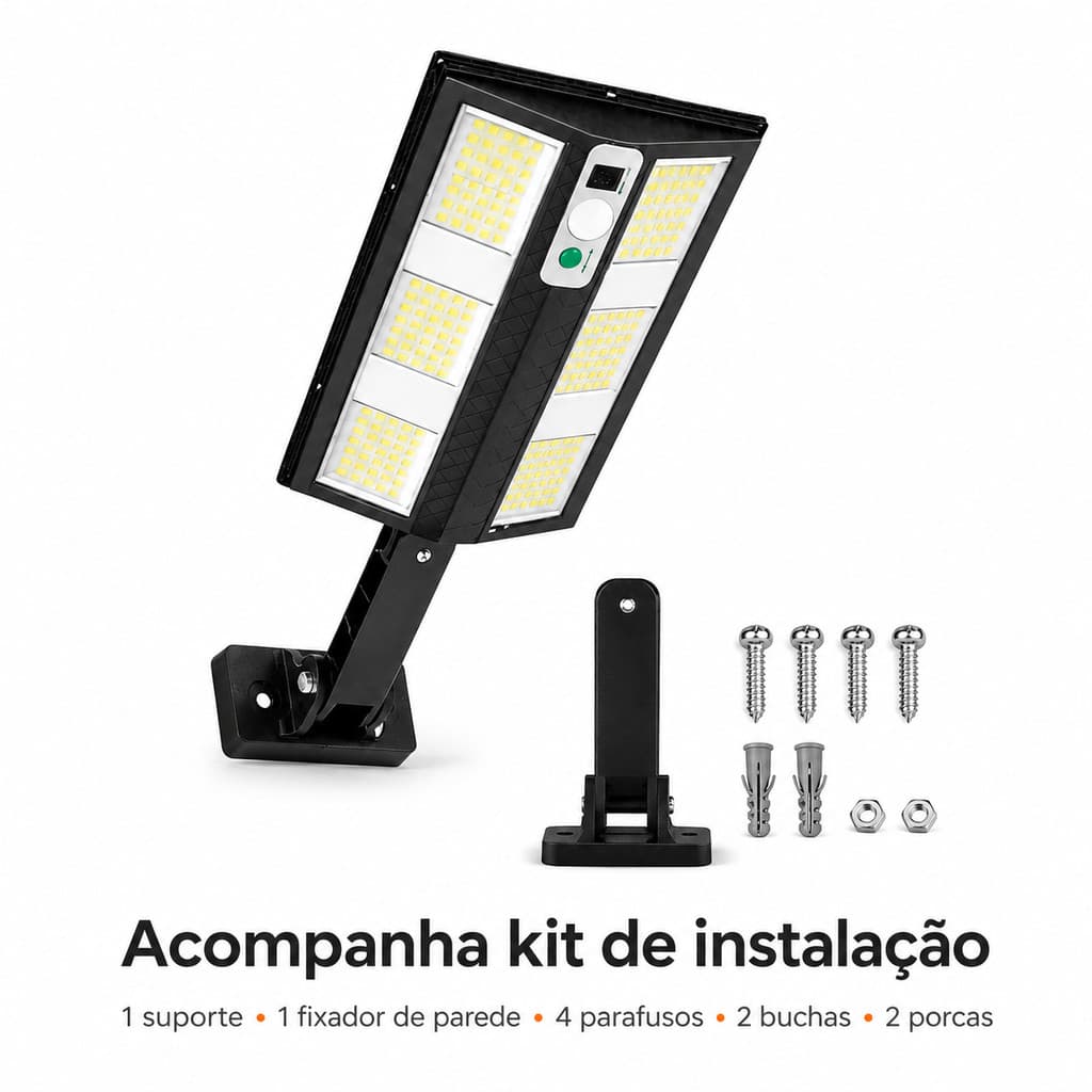 Luz Solar LED Externa com Controle Remoto para Jardim e Muro