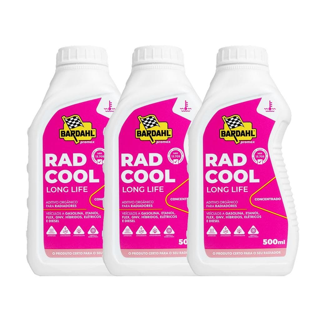 Aditivo Radiador Bardahl Rad Cool Long Life 500ml Kit 3 Un.