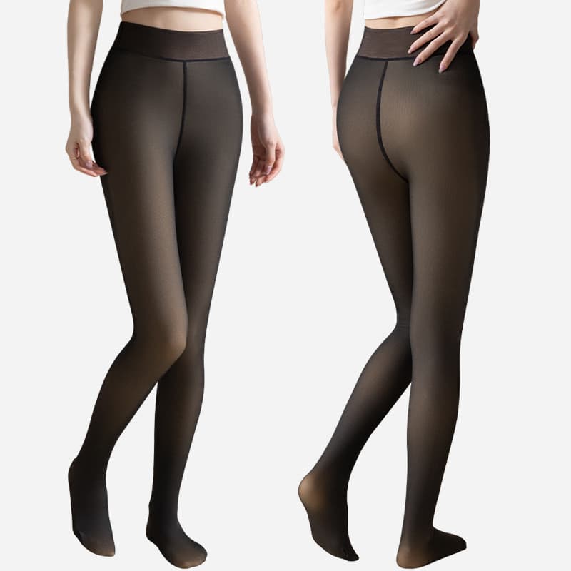 Falso transparente carne Extra grande tamanho Leggings de uma virilha manter quente pernas nuas femininas velo engrossad