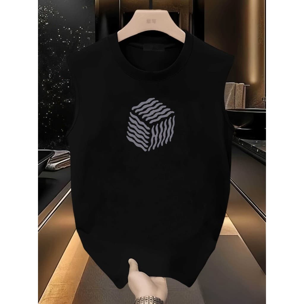 Colete branco masculino verão exterior Wear puro algodão esportes solto sem mangas camiseta estilo americano interior Bo