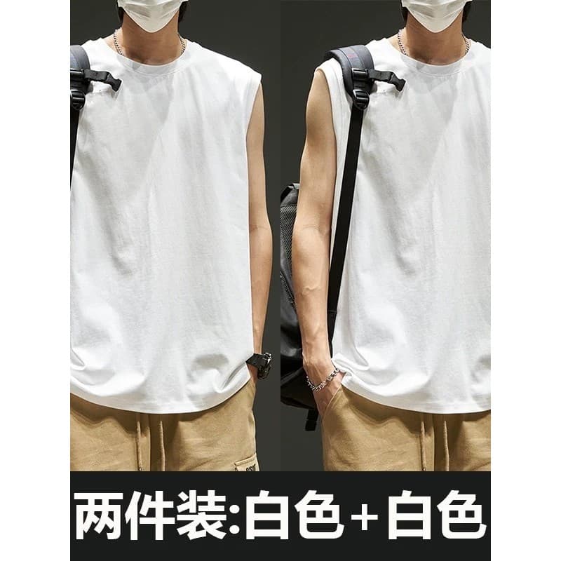 Colete masculino americano High street Retro lavado angustiado Casual esportes street Wear colete sem mangas solto camis