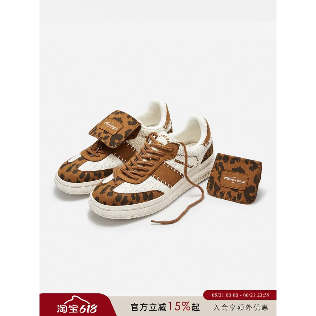 Senguoguo design de estampa de leopardo/sapatos de treinamento Moral masculino feminino 2026 primavera novo estilo respi