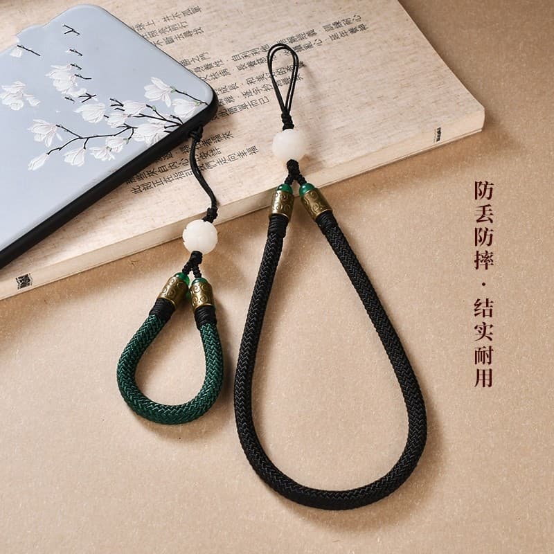 Cordão para celular, corda de pulso pendurada no pescoço, corpo cruzado, estilo chinês, Bodhi Lotus, corrente para celul