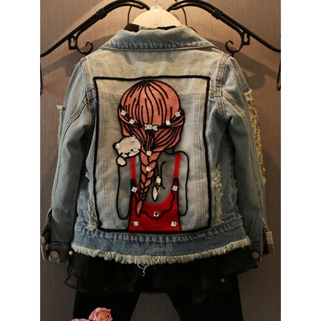 2026 moda roupas infantis meninas Casual denim primavera outono roupas infantis denim roupas do bebê topos jaqueta elega