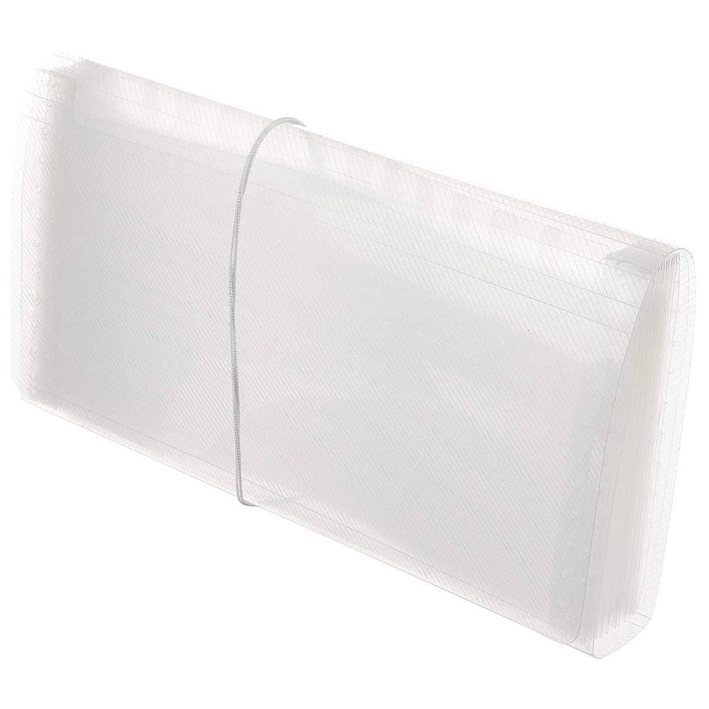 Pasta Sanfonada Cheque 12 Divisórias Cristal Transparente 260x32x126mm Polibras New Line