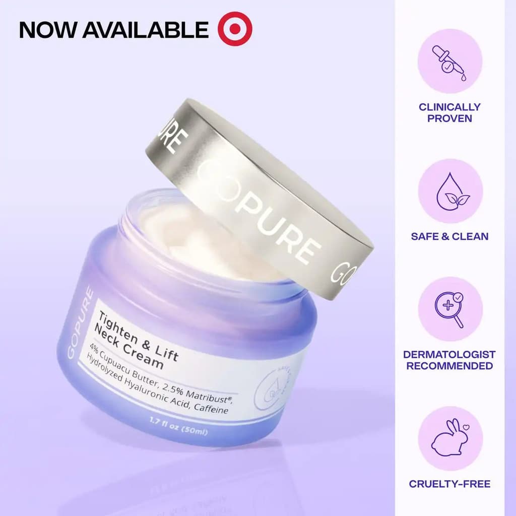 Creme para Pescoço GOPURE, Creme Firmador e Tonificante para Pele Flácida
