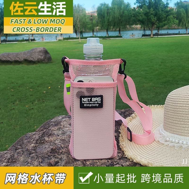 Garrafa de água ao ar livre pendurado saco mochila isolamento copo de água cinta Crossbody fixo pendurado saco alça de o