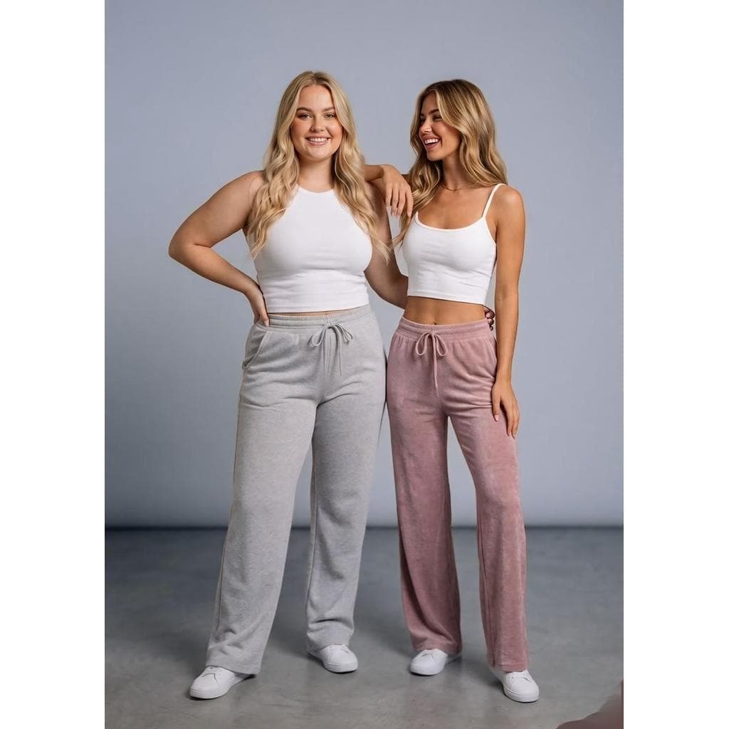 Calça Pantalona Plus Size Feminina Lanzinha Com Bolso Cintura Alta