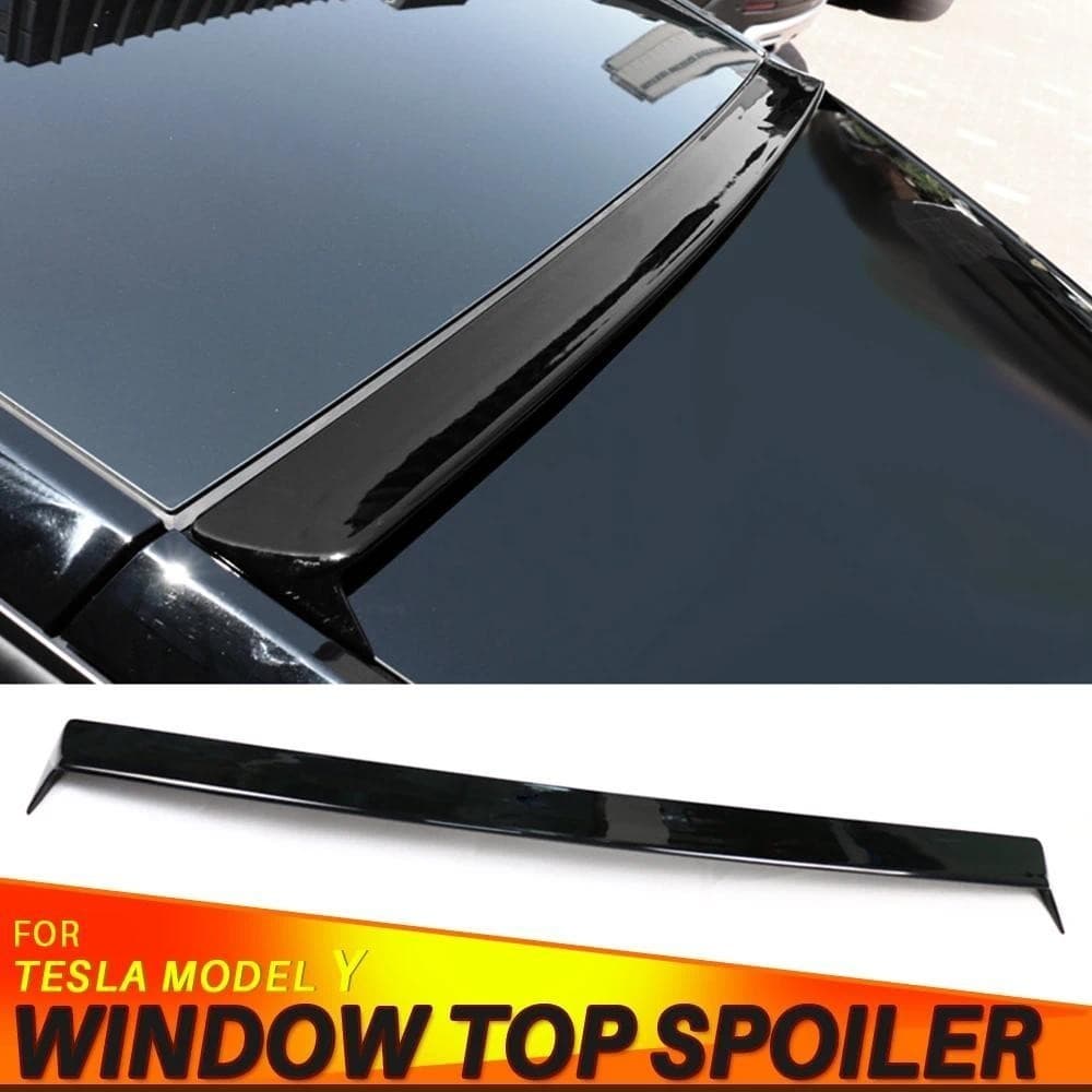 Para Tesla Modelo Y Janela Traseira Telhado Spoiler ABS Superior Cauda Asa Brilho Preto Fibra De Carbono ModelY Acessóri