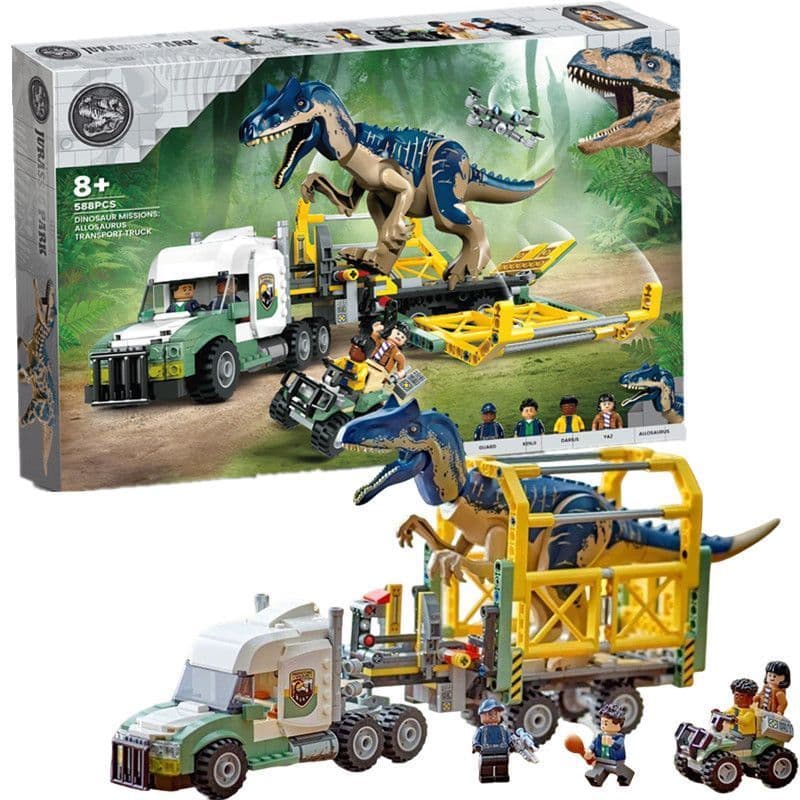 1.000 PCS Lego Blocos de Construção Parque Dinossauro Allosaurus Transporter Tiranossauro Rex Menino Brinquedo Presente