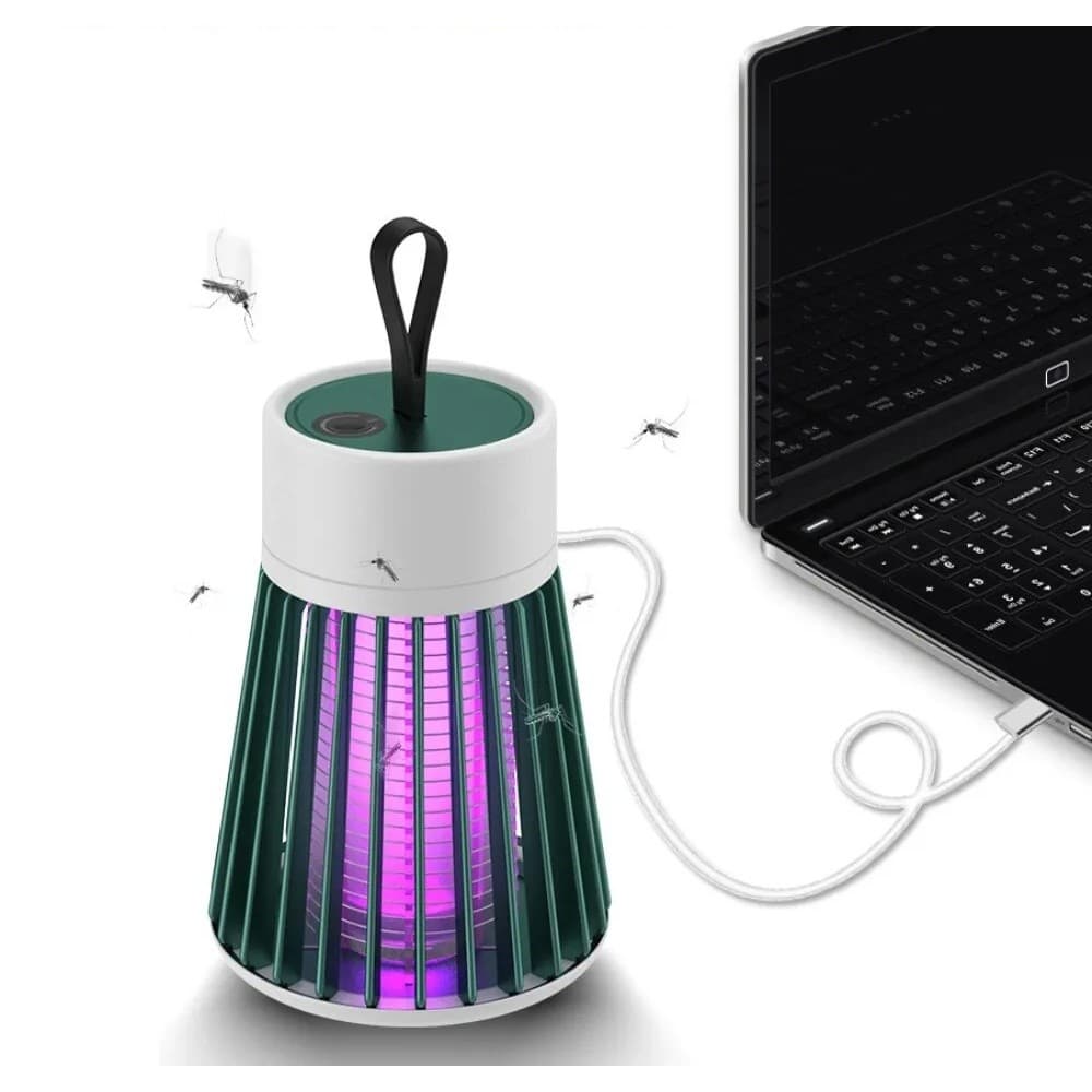 Lâmpada Elétrica Mata Mosquitos Luz UV USB Recarregável Armadilha para Insetos Moscas e Pernilongos Uso Interno
