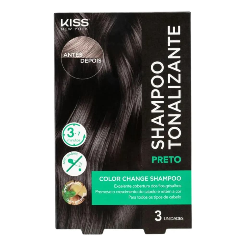 Shampoo Tonalizante Preto - Kiss New York
