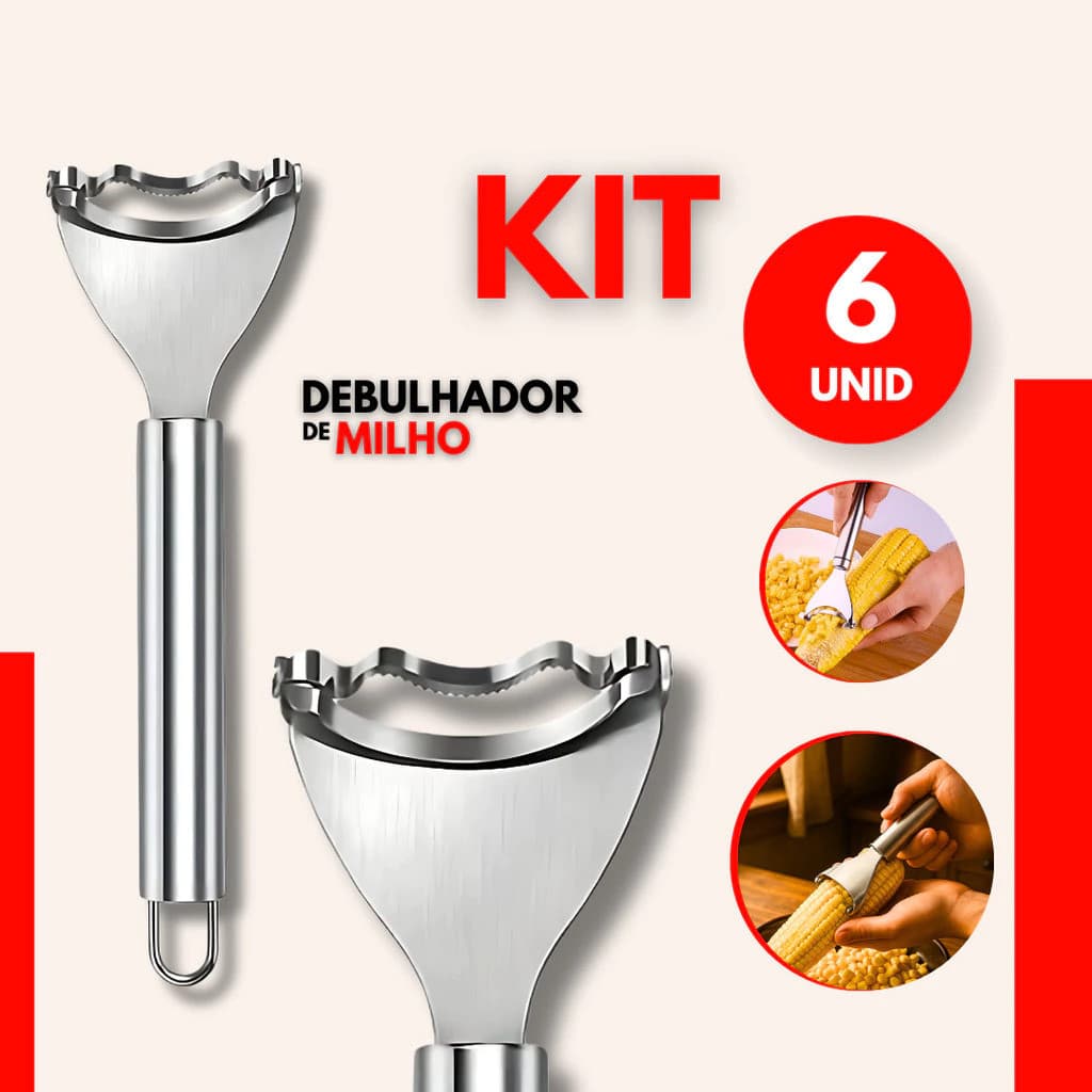 Kit 6 Debulhadores de Milho Inox Premium | Retire os Grãos Rápido e Sem Sujeira