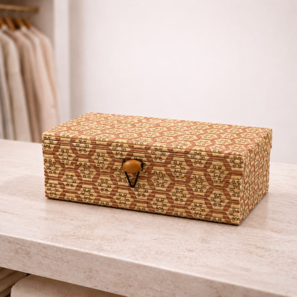 Caixa Organizadora Porta Objetos Estampada 15,5x10x6cm – Organização para Acessórios, Closet e Escritório