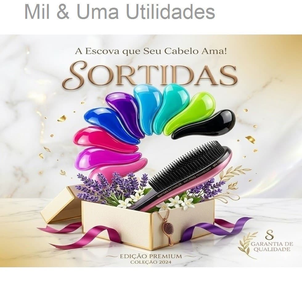 Kit Com 100 Escovas Mágicas Anti Frizz Desembaraçadora Escolha sua Cor Para RevenderKRH3DN2VQWYO
