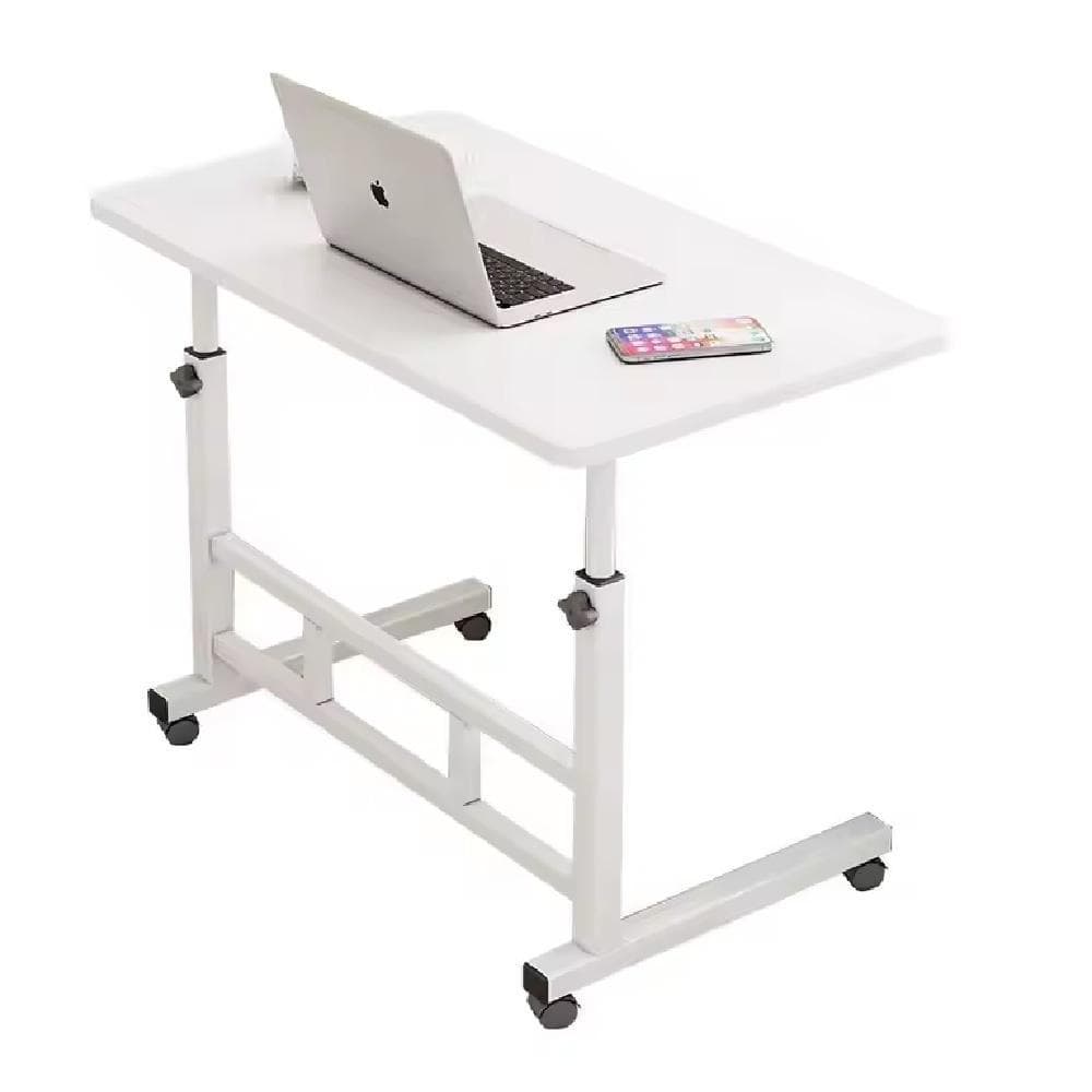 Mesa Notebook Branca com Rodinhas Altura Ajustável