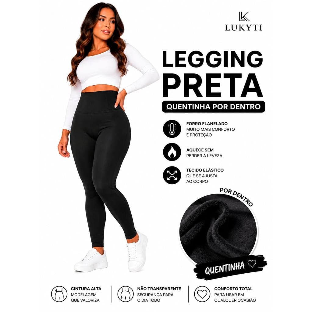Legging Flanelada Feminina Cintura Alta Inverno Quentinha| Legging Forrada