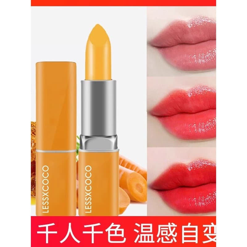 Batom que muda de cor, batom caroteno com sensor de temperatura, mudança de cor, hidratante labial, mil pessoas, mil cor