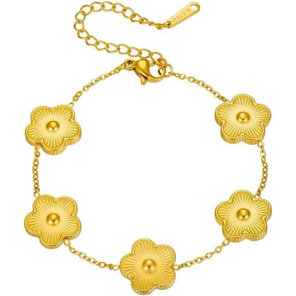 Pulseira Lucky Butterfly, Réplicas de Designer, Banhada a Ouro 18k, Minimalista, Dupla Face, com Concha de Madrepérola,