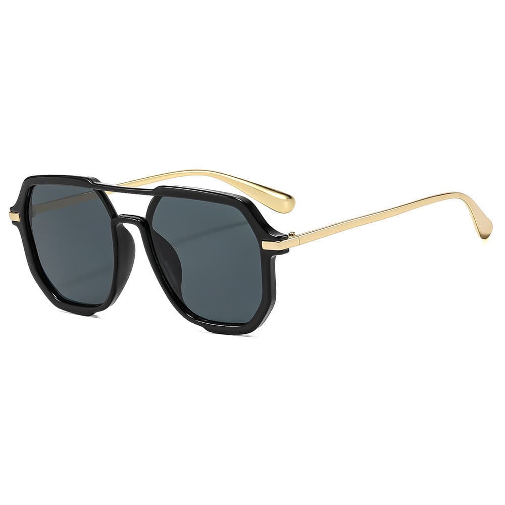 Óculos de Sol Quadrados Vintage com Ponte Dupla, Moda Feminina, Lentes Laranja Vermelhas, Óculos de Sol Gradiente para H