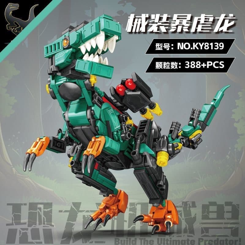 Série de dinossauros mecânicos Lego com 400 peças, modelo Triceratops Velociraptor, adequado para meninos.