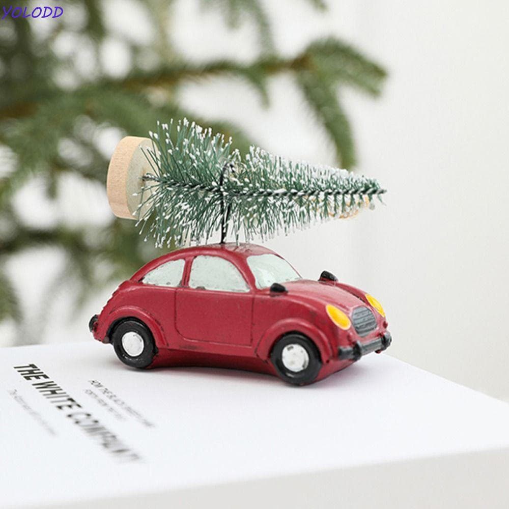 YOLODD Pingente De Modelo De Carro De Natal , Ornamento De Mesa De Resina Suspensa , Figura De Árvore Estátua Em Miniatu
