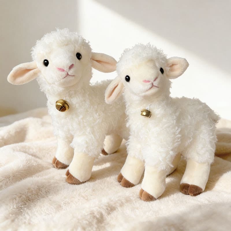 Bonito Sino Cordeiro Brinquedo De Pelúcia 27/32cm Branco Fofo Macio Boneca Crianças Presente De Aniversário Abraço Trave